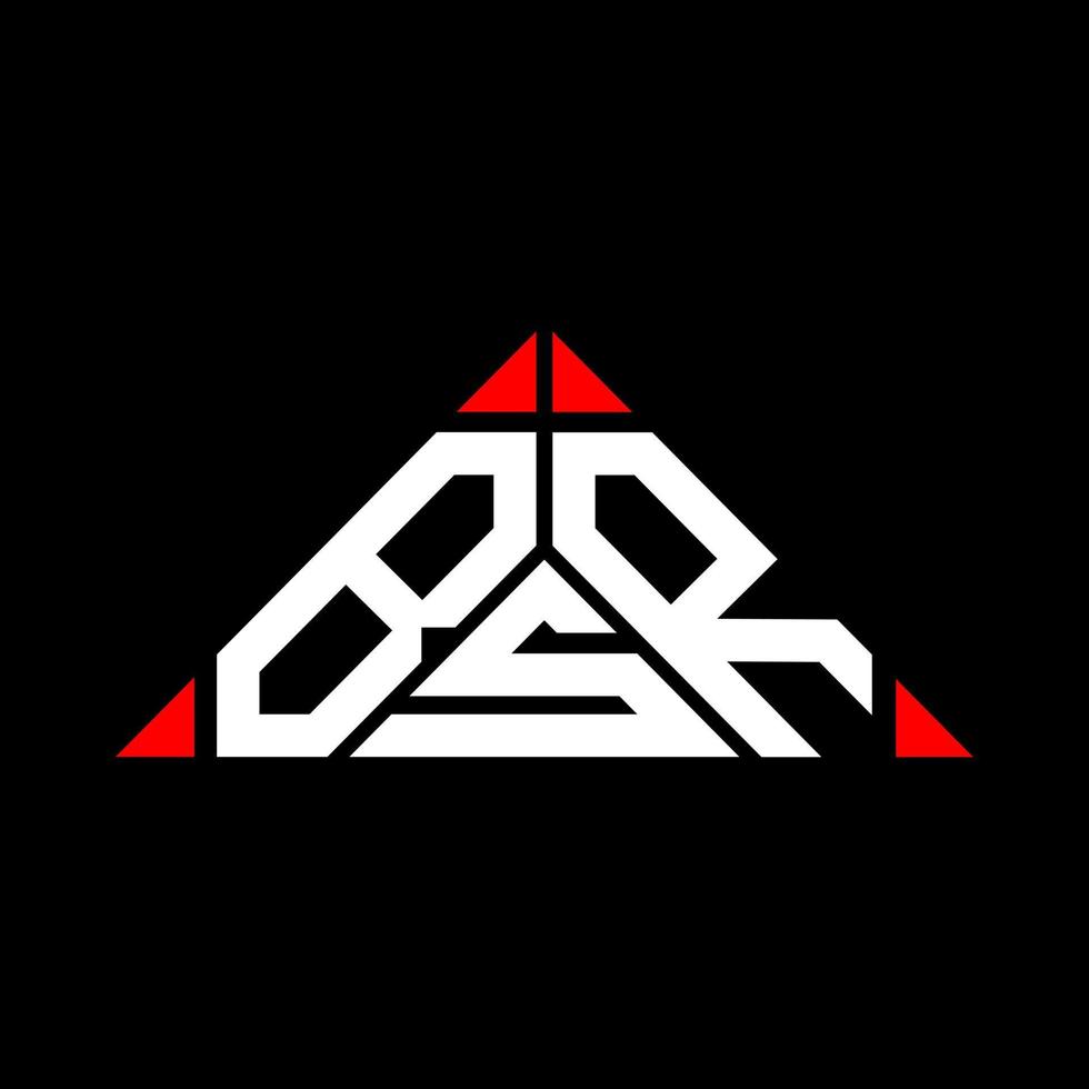 diseño creativo del logotipo de la letra bsr con gráfico vectorial, logotipo bsr simple y moderno en forma de triángulo. vector