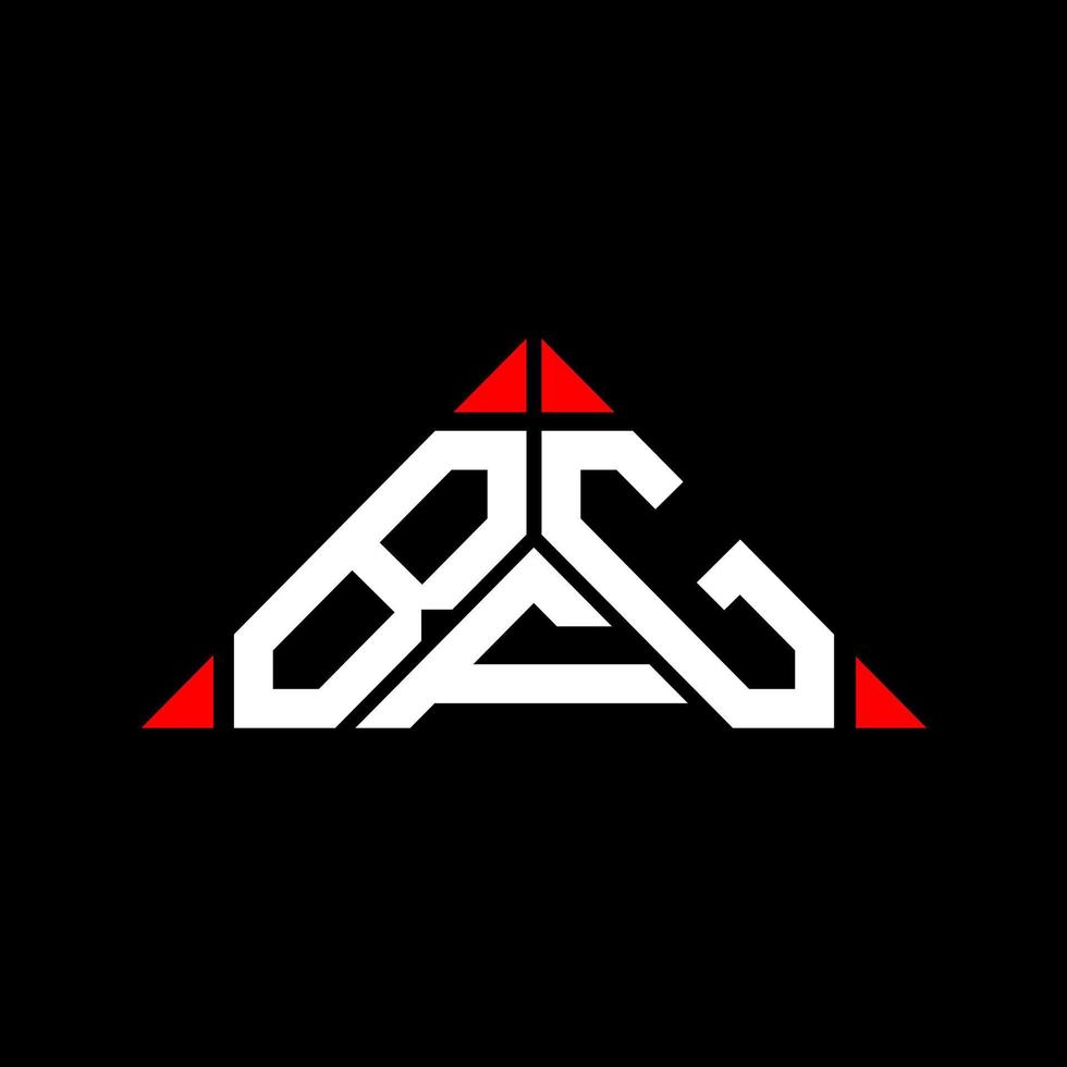 Diseño creativo del logotipo de la letra bfg con gráfico vectorial, logotipo simple y moderno de bfg en forma de triángulo. vector