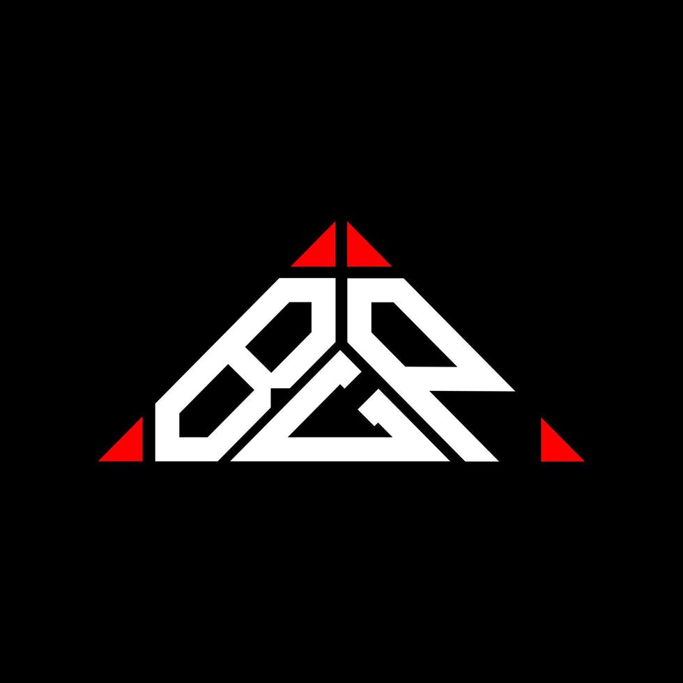 Diseño creativo del logotipo de la letra bgp con gráfico vectorial, logotipo bgp simple y moderno en forma de triángulo. vector