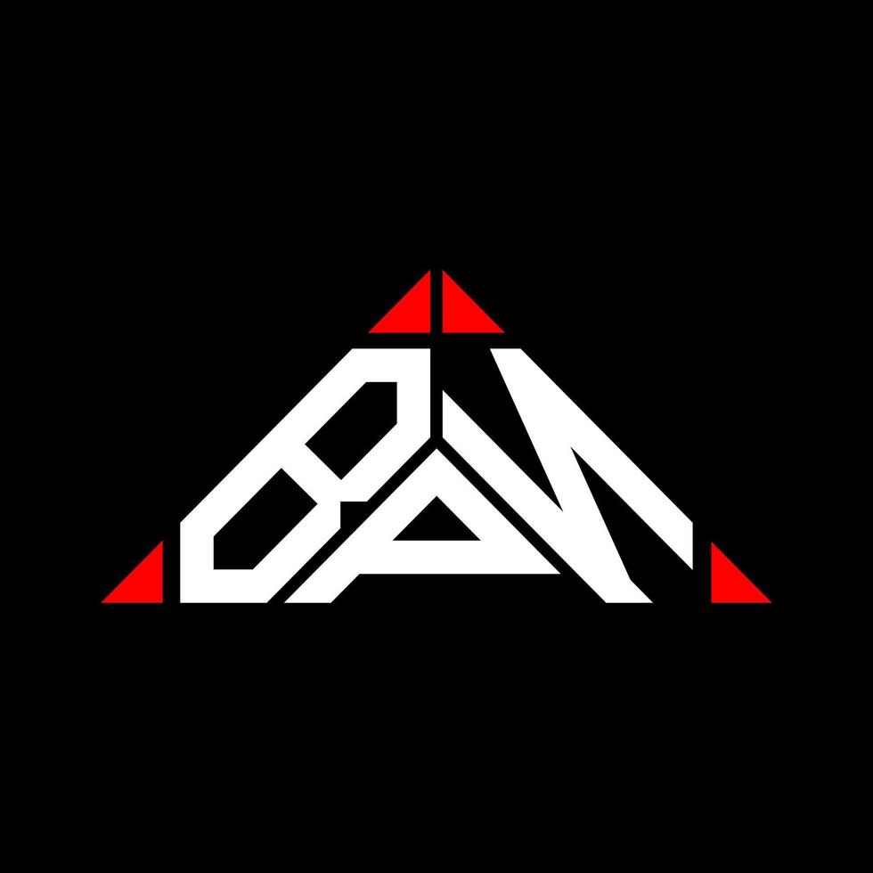 Diseño creativo del logotipo de la letra bpn con gráfico vectorial, logotipo simple y moderno de bpn en forma de triángulo. vector