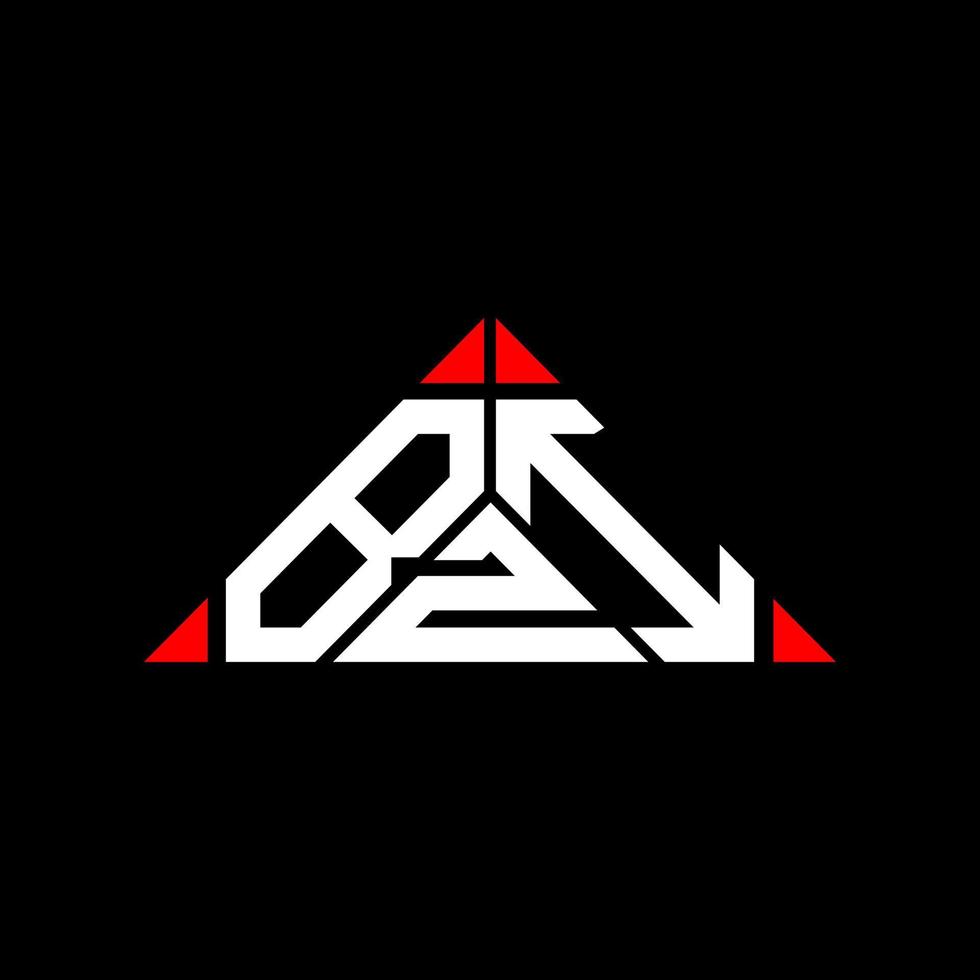 BZI letter logo creative design with vector graphic, BZI simple and modern logo in triangle shape.