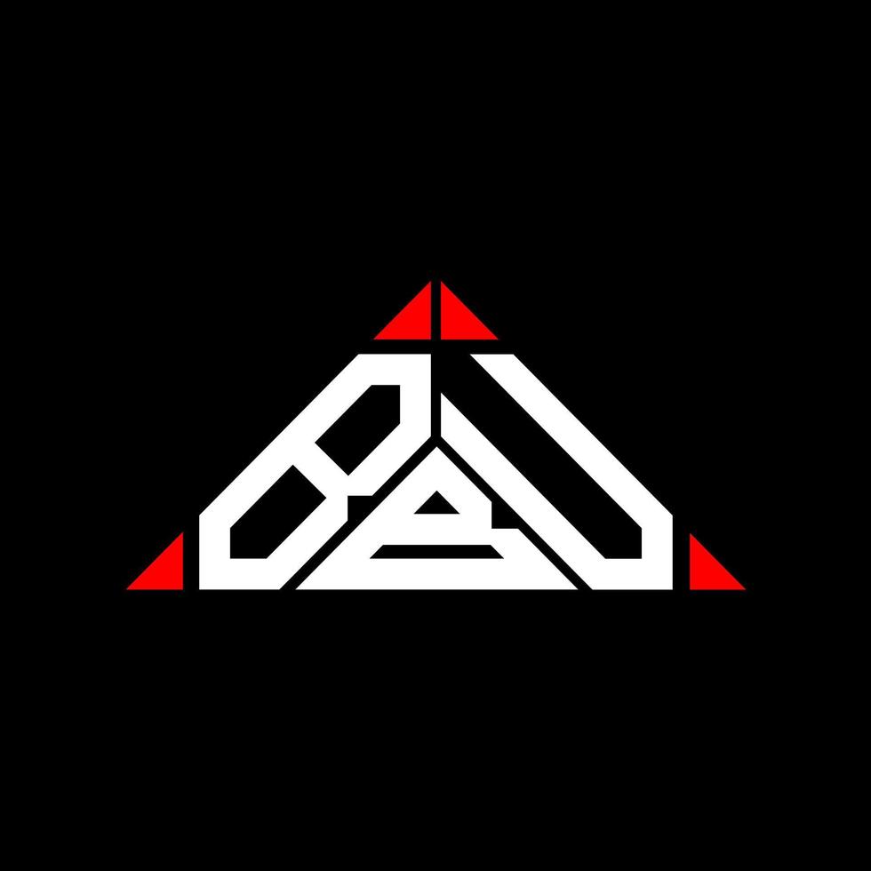 Diseño creativo del logotipo de la letra bbu con gráfico vectorial, logotipo simple y moderno de bbu en forma de triángulo. vector