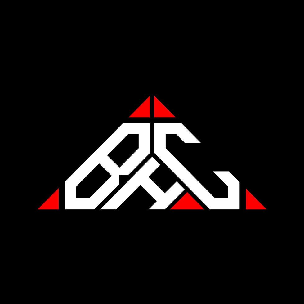 Diseño creativo del logotipo de la letra bhc con gráfico vectorial, logotipo simple y moderno de bhc en forma de triángulo. vector