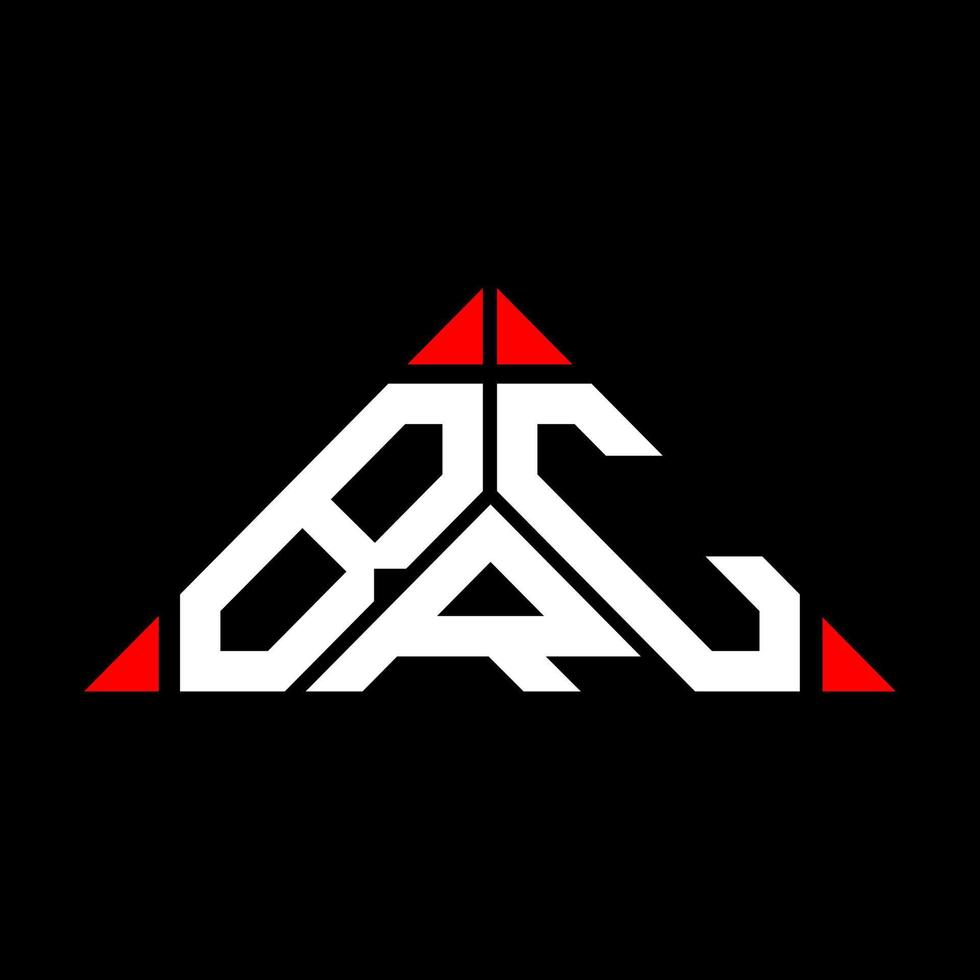 BRC letter logo creative design with vector graphic, BRC simple and modern logo in triangle shape.