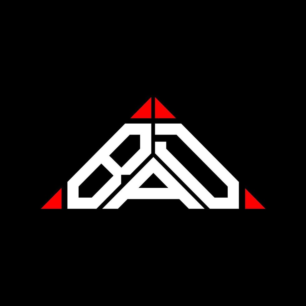 BAD letter logo creative design with vector graphic, BAD simple and modern logo in triangle shape.