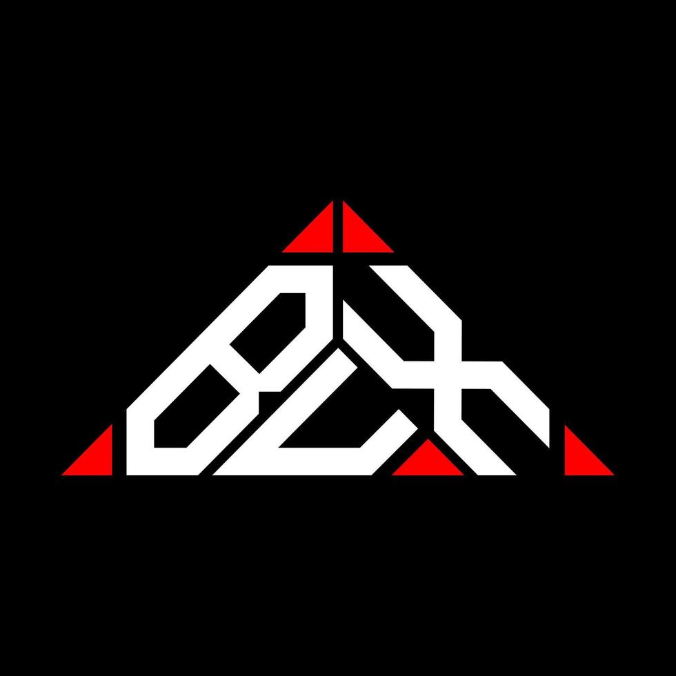 diseño creativo del logotipo de la letra bux con gráfico vectorial, logotipo simple y moderno de bux en forma de triángulo. vector