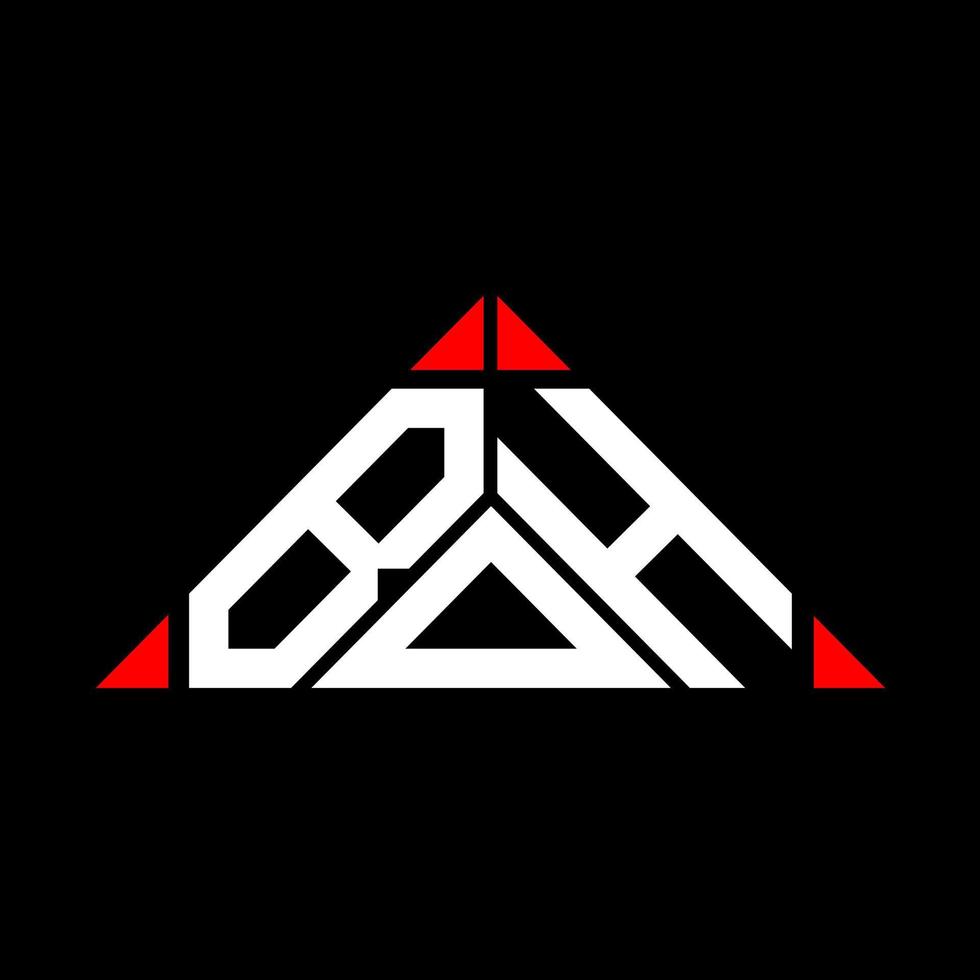 diseño creativo del logotipo de la letra boh con gráfico vectorial, logotipo boh simple y moderno en forma de triángulo. vector