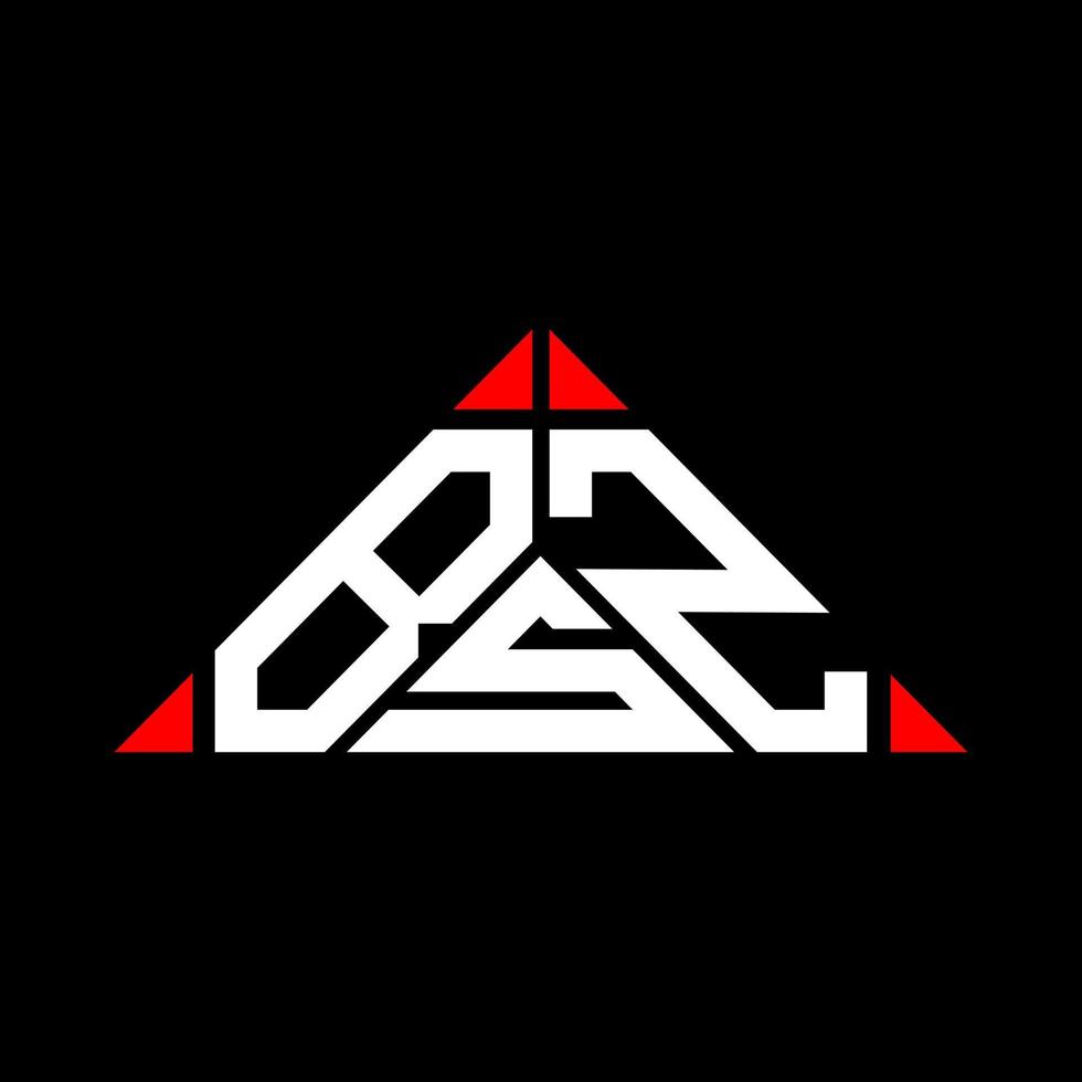 diseño creativo del logotipo de la letra bsz con gráfico vectorial, logotipo bsz simple y moderno en forma de triángulo. vector