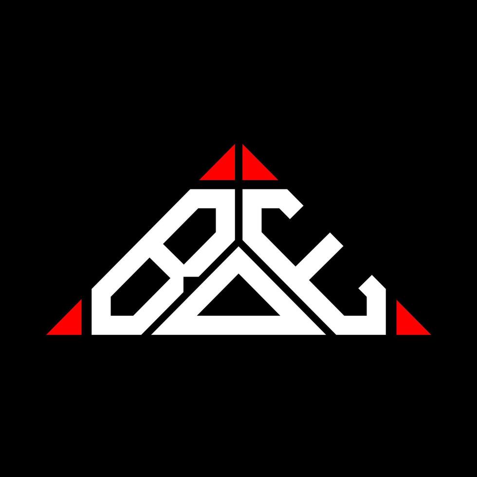 BOE letter logo creative design with vector graphic, BOE simple and modern logo in triangle shape.