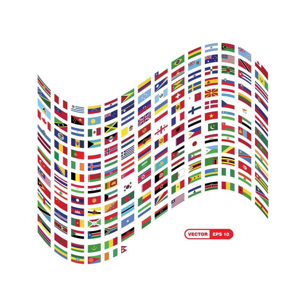 World flags design vector