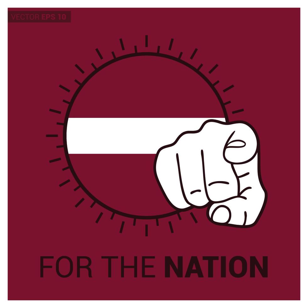 Country flag for nation with creative design vector
