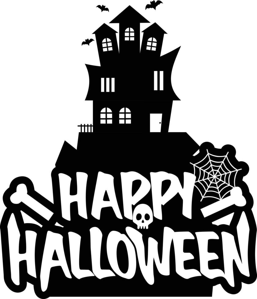 Halloween design with typography and white background vector