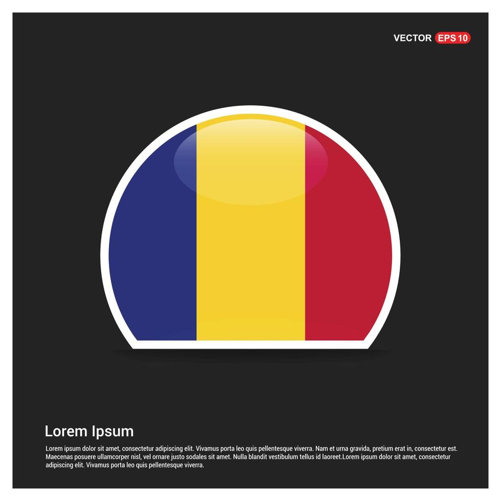 Romania flags design card vector