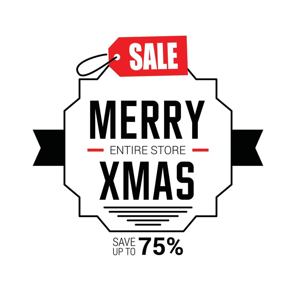 Merry Christmas card with elegent design and typography vector
