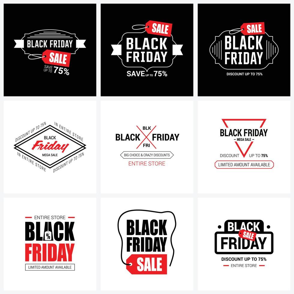 Black Friday sale card design vector