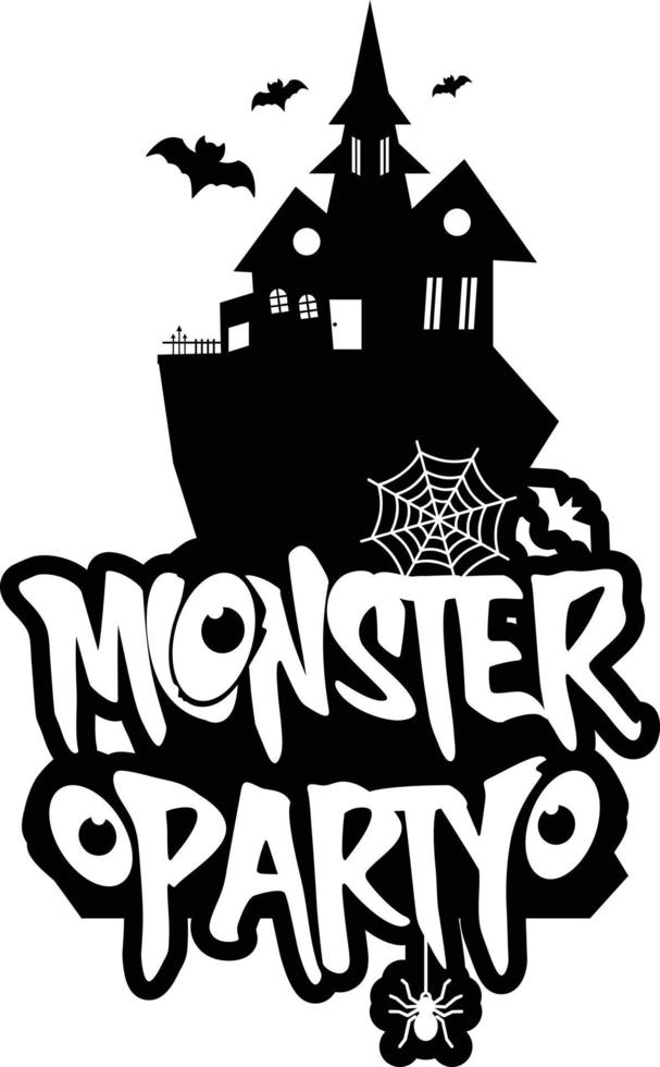 Monster party design with creative design vector