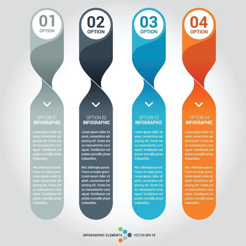 Steps infographics design with typography vector
