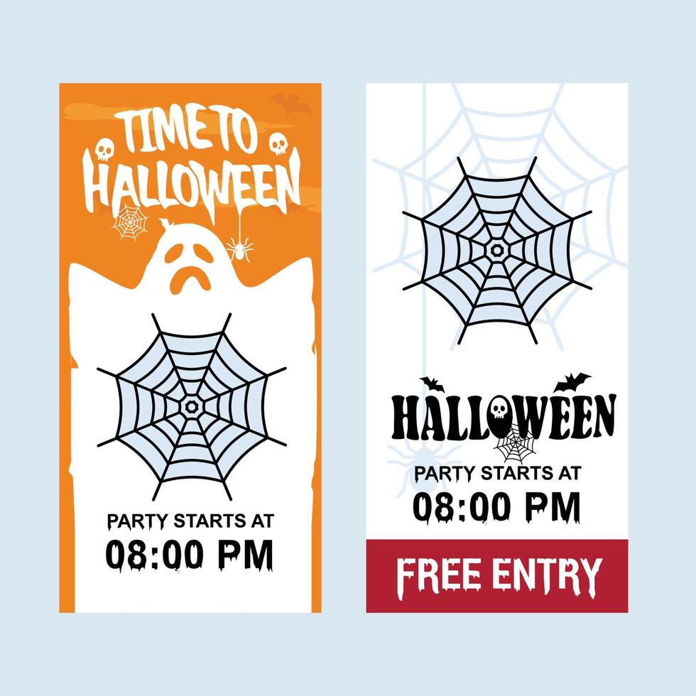 Happy Halloween invitation design with spider vector