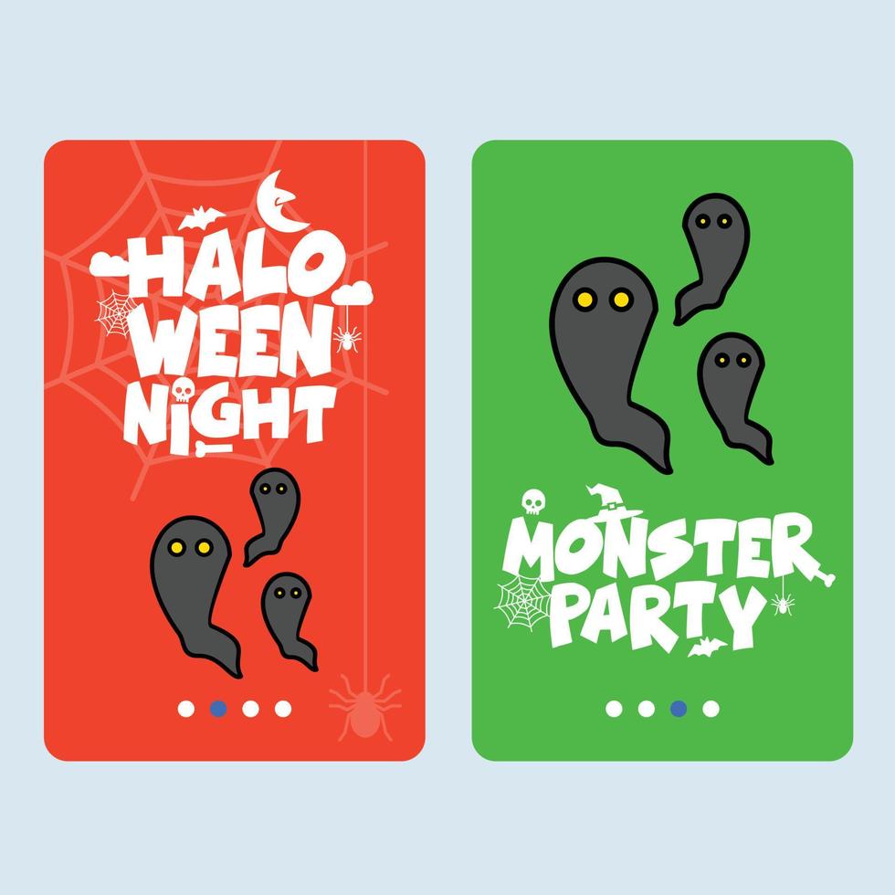 Happy Halloween invitation design with ghost vector