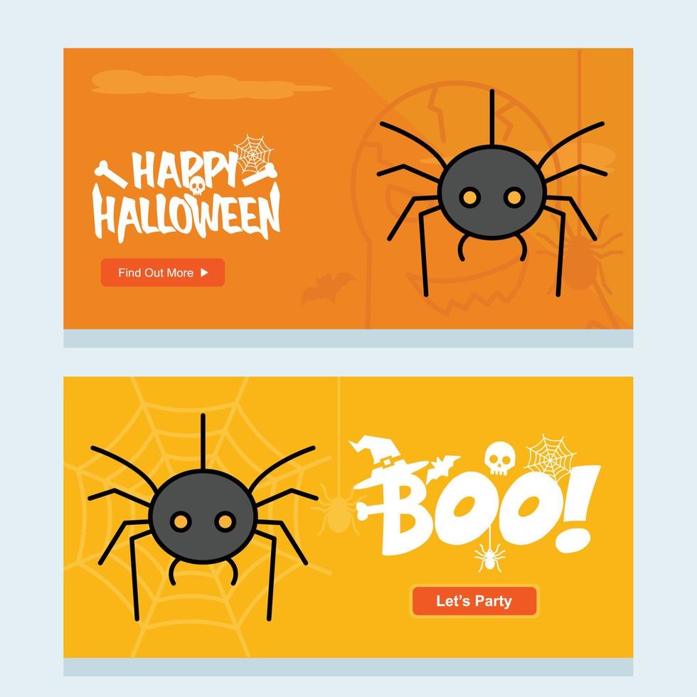 diseño de invitación de halloween feliz con vector de araña