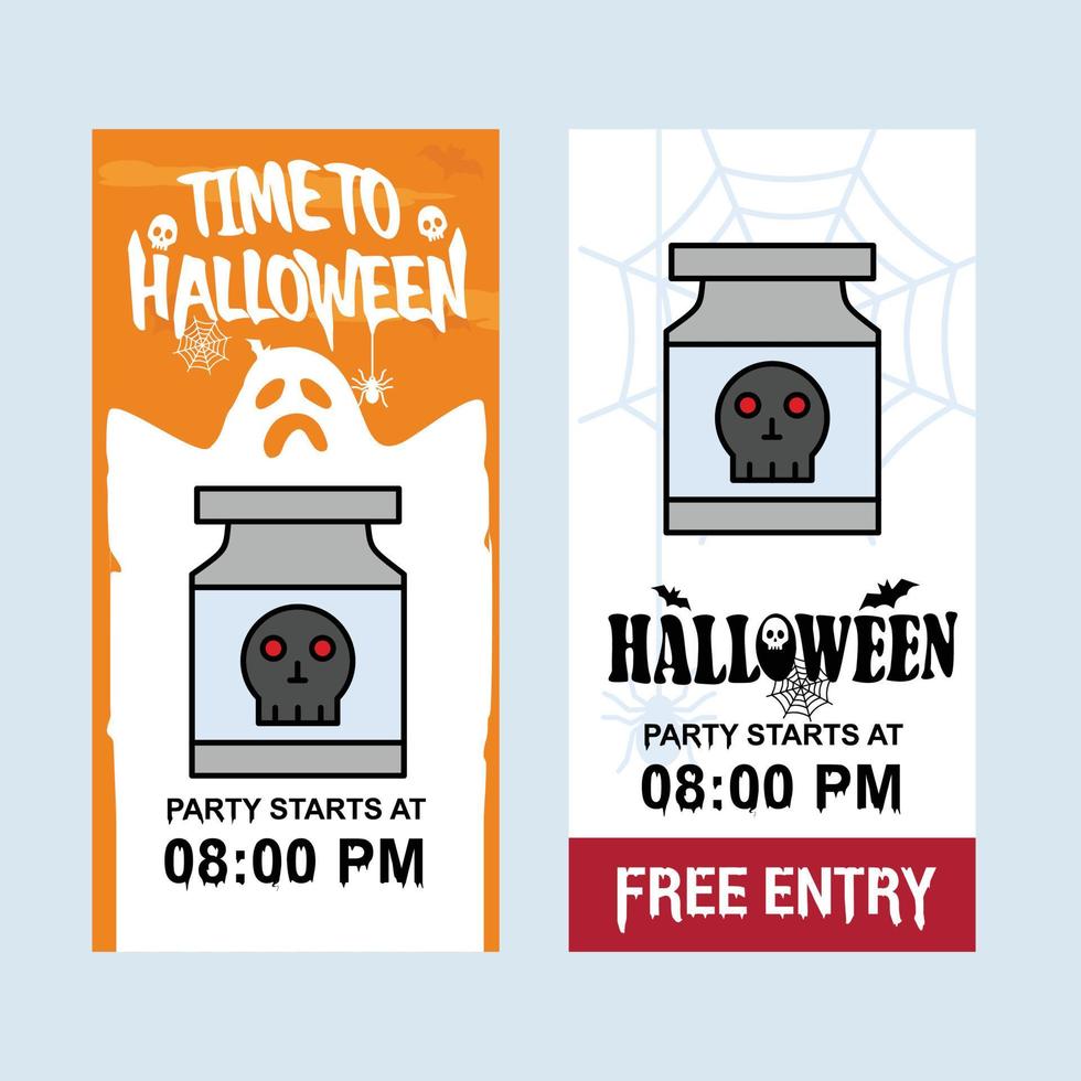 Happy Halloween invitation design with poison vector