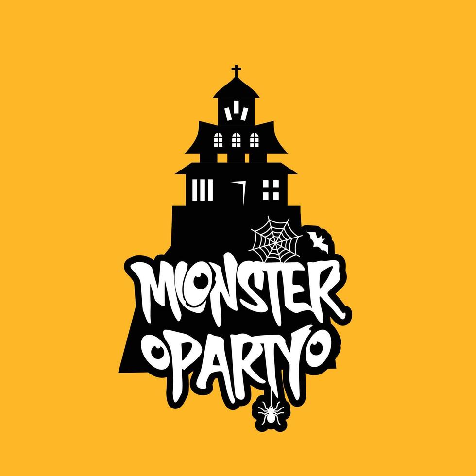 Monster party design with creative design vector