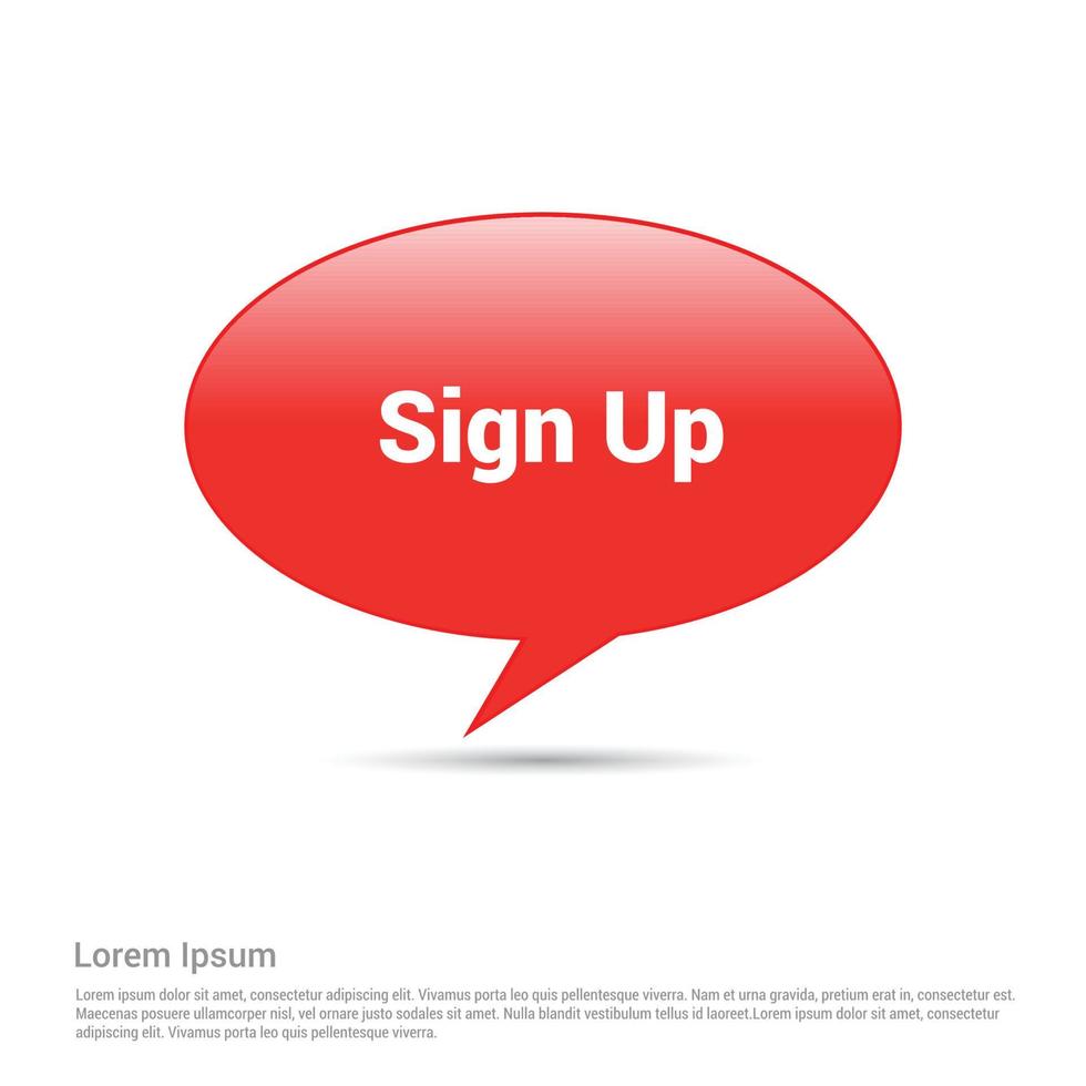 Signup typographic with creative design vector