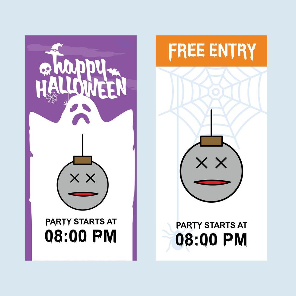 Happy Halloween invitation design with ball vector