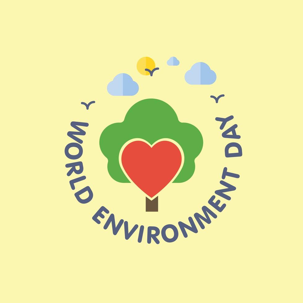 World Environment day card with light background and typography vector