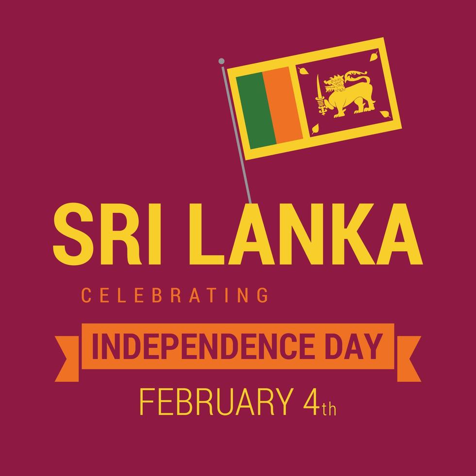 Srilanka Independence day design card vector