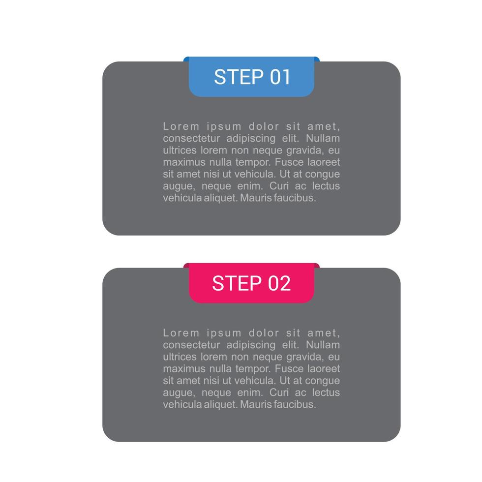 Steps infographics design with typography vector