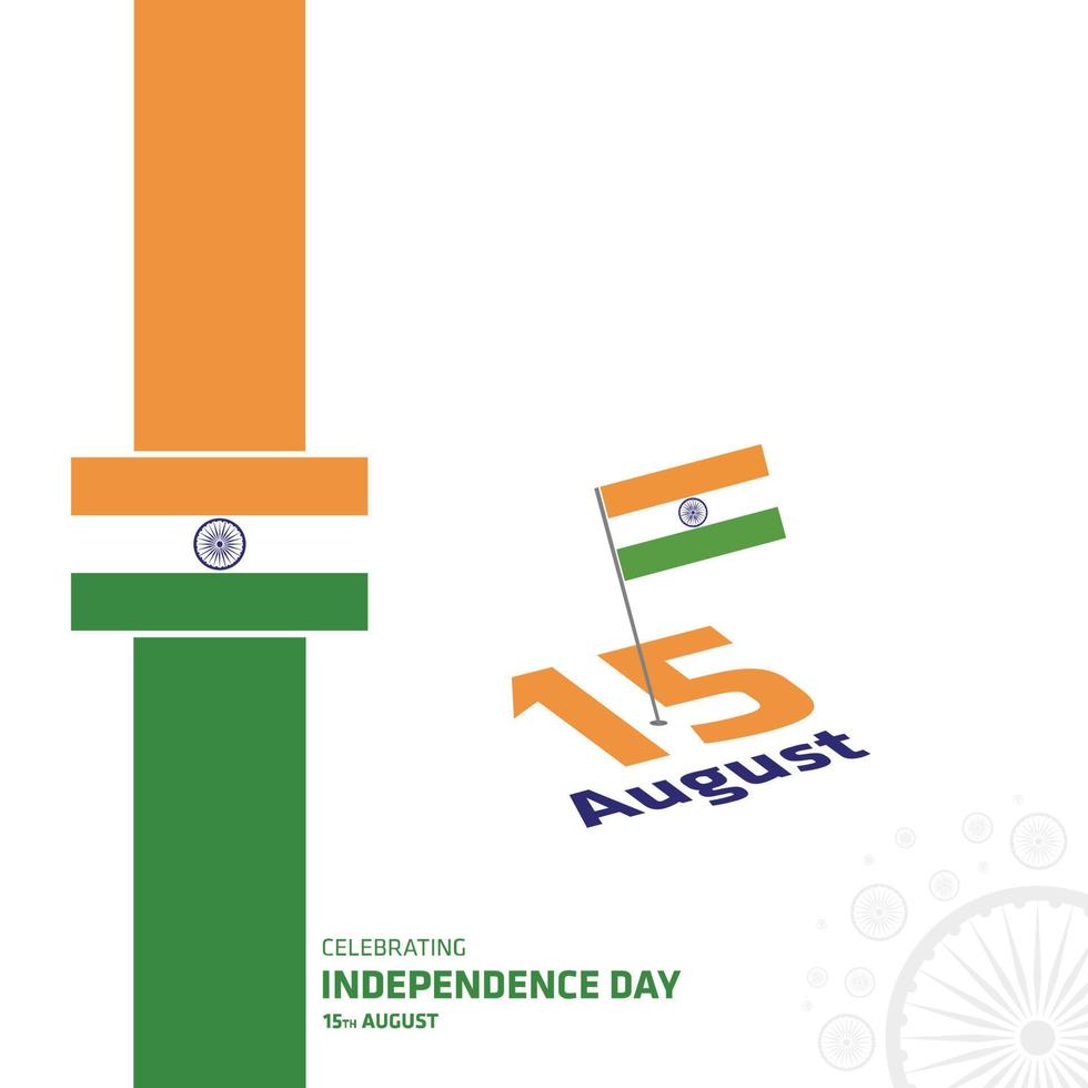 India independence day card with creative design and typography vector