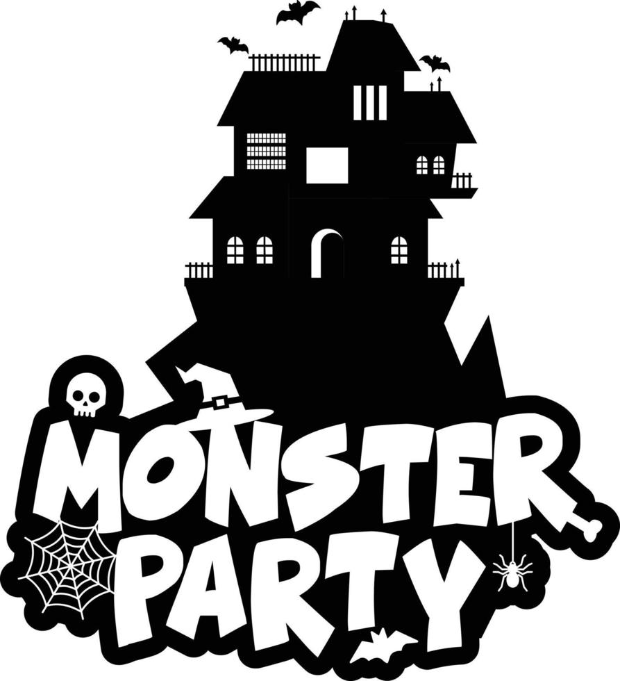 diseño de fiesta monstruo con vector de diseño creativo