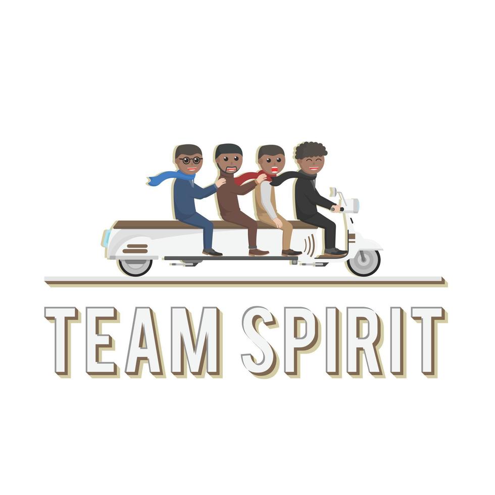 business african team spirit design character with text vector