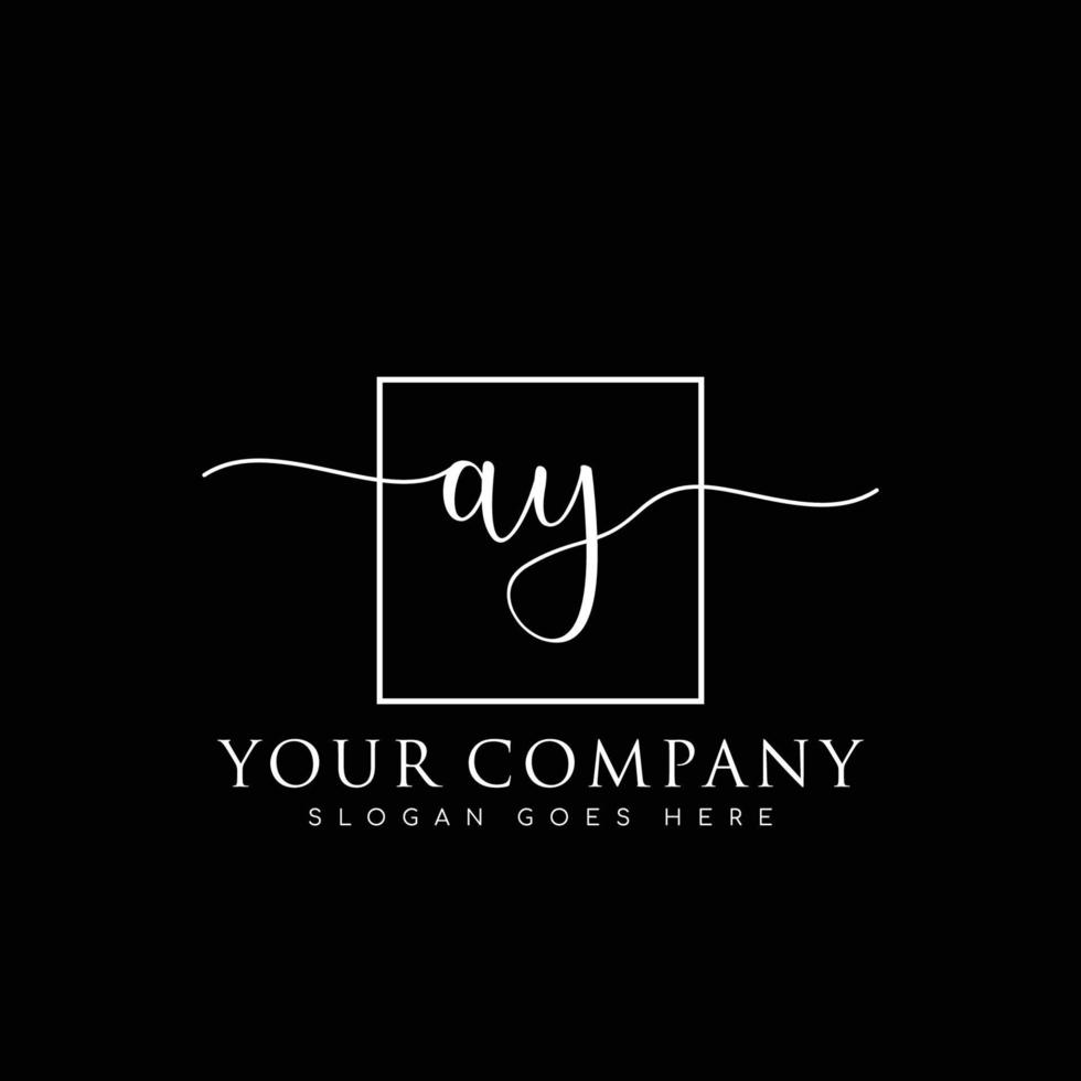 AY Initial handwriting minimalist logo vector 13342298 Vector Art at