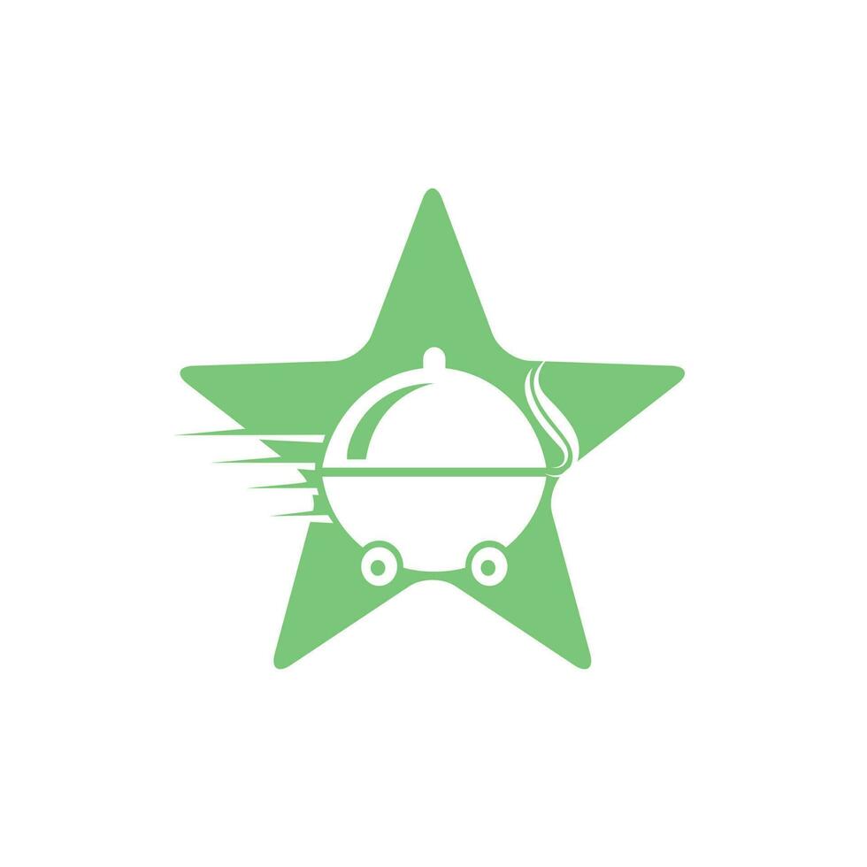 Star Food delivery logo design. Fast delivery service sign. vector