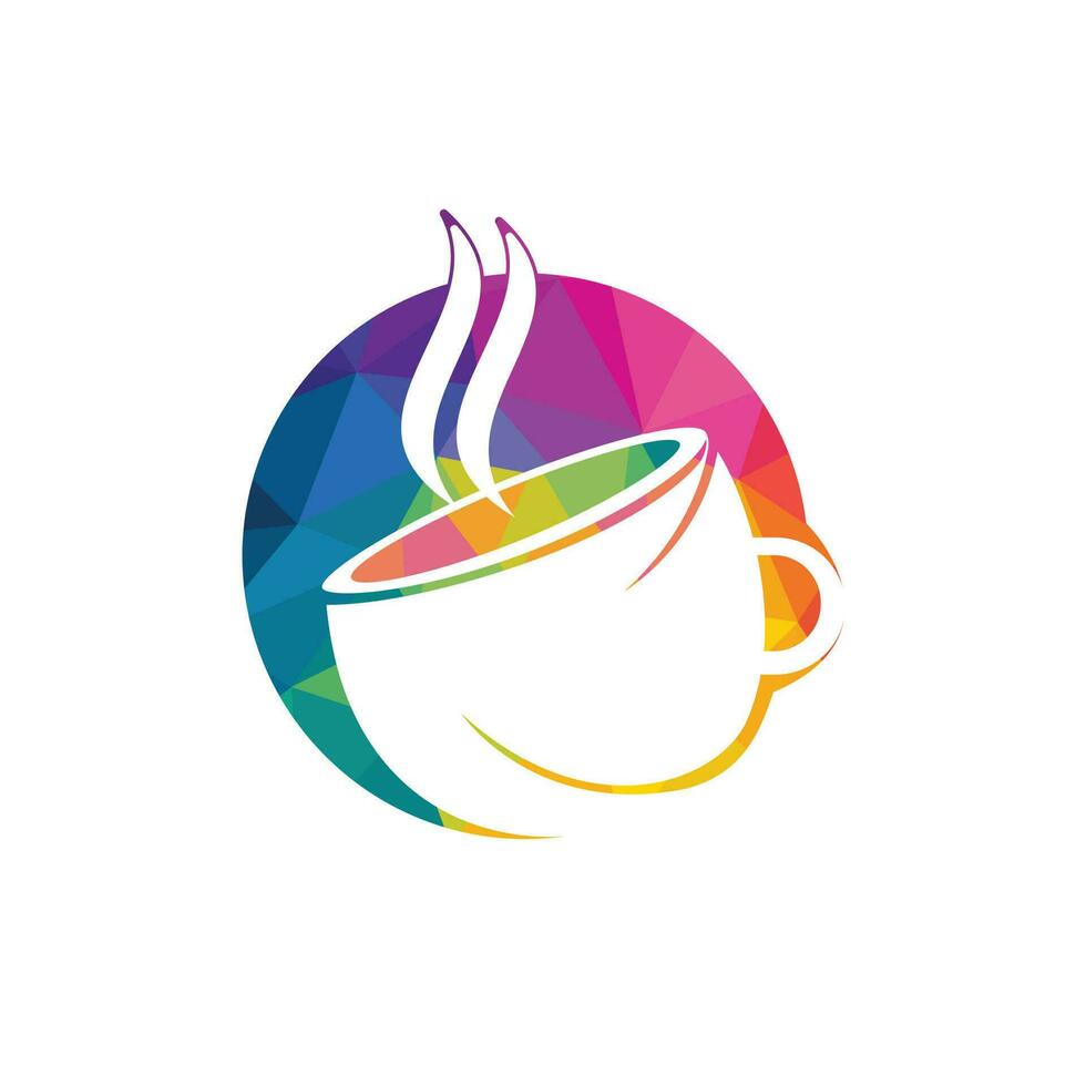 Coffee cafe vector logo design. Unique coffee cup icon logo template.