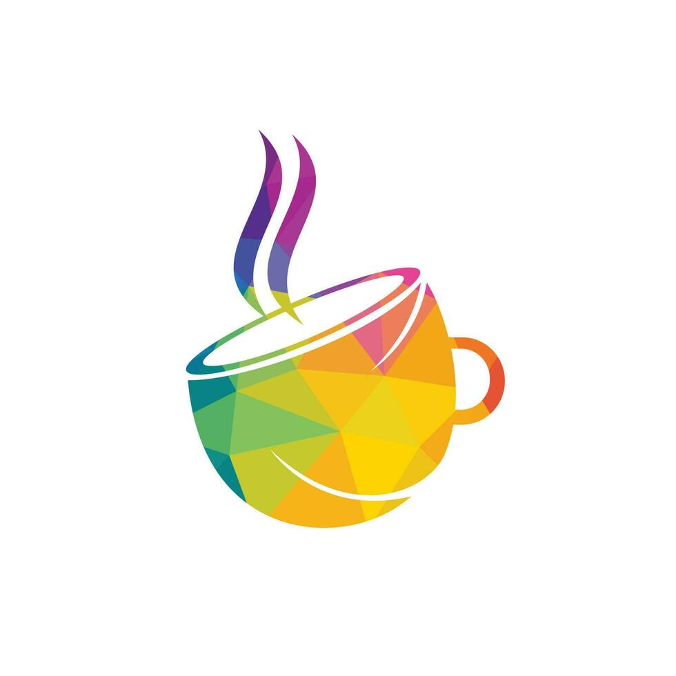 Coffee cafe vector logo design. Unique coffee cup icon logo template.