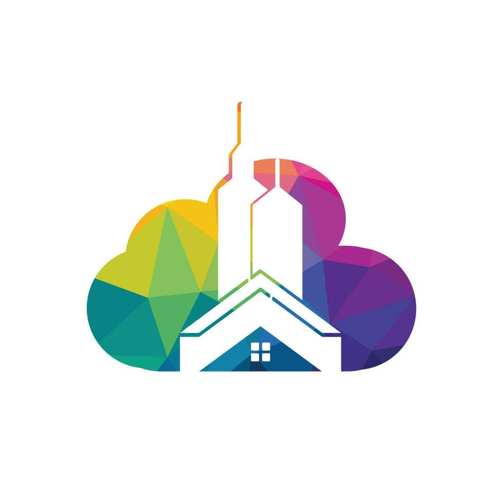 Cloud Real estate vector logo design. Building and cloud logo design