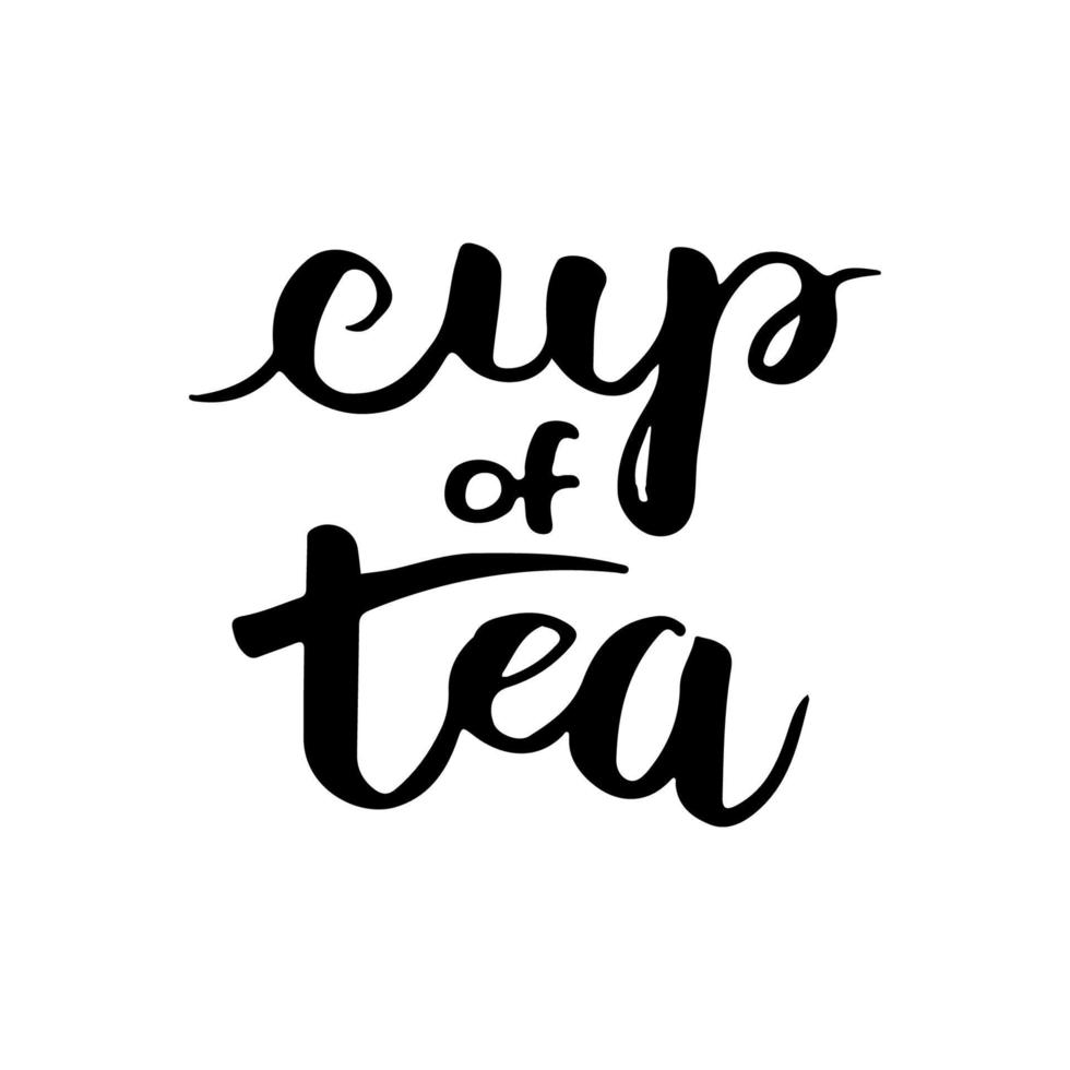 letras dibujadas a mano de la ceremonia del té. ilustración de caligrafía de texto vectorial. vector