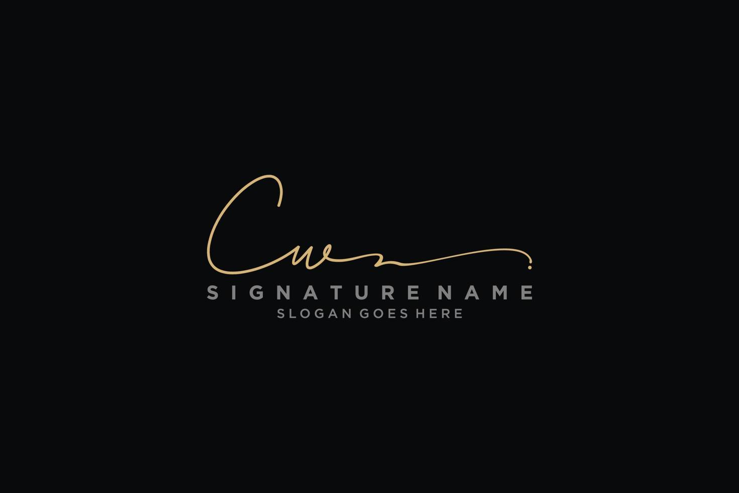 Initial CW Letter Signature Logo Template elegant design logo Sign Symbol template vector icon