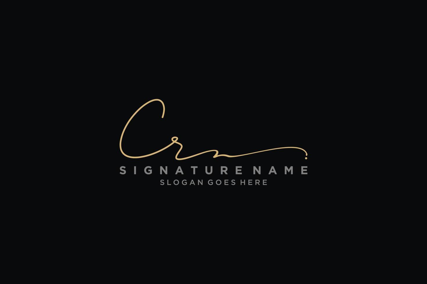Initial CR Letter Signature Logo Template elegant design logo Sign Symbol template vector icon