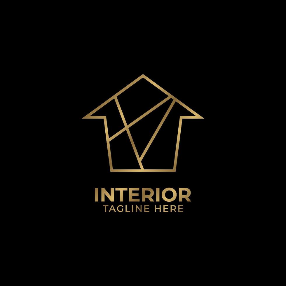 diseño minimalista y elegante del logotipo del vector de la casa para bienes raíces, construcción, interior, decoración exterior del hogar