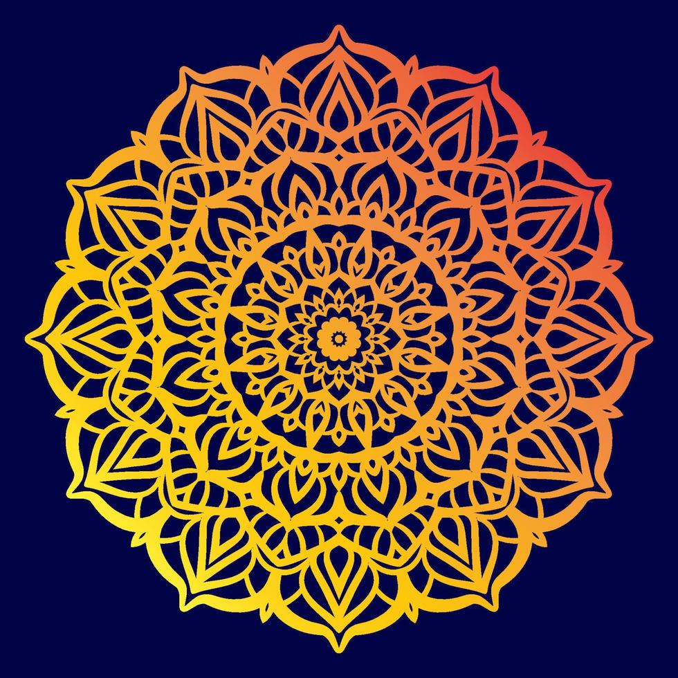 gradient mandala art traditional circular design round lace decoration vector