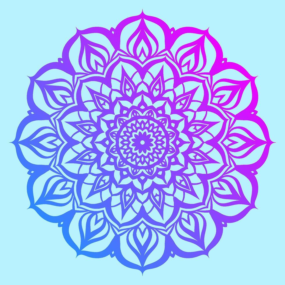 gradient mandala art traditional circular design round lace decoration vector