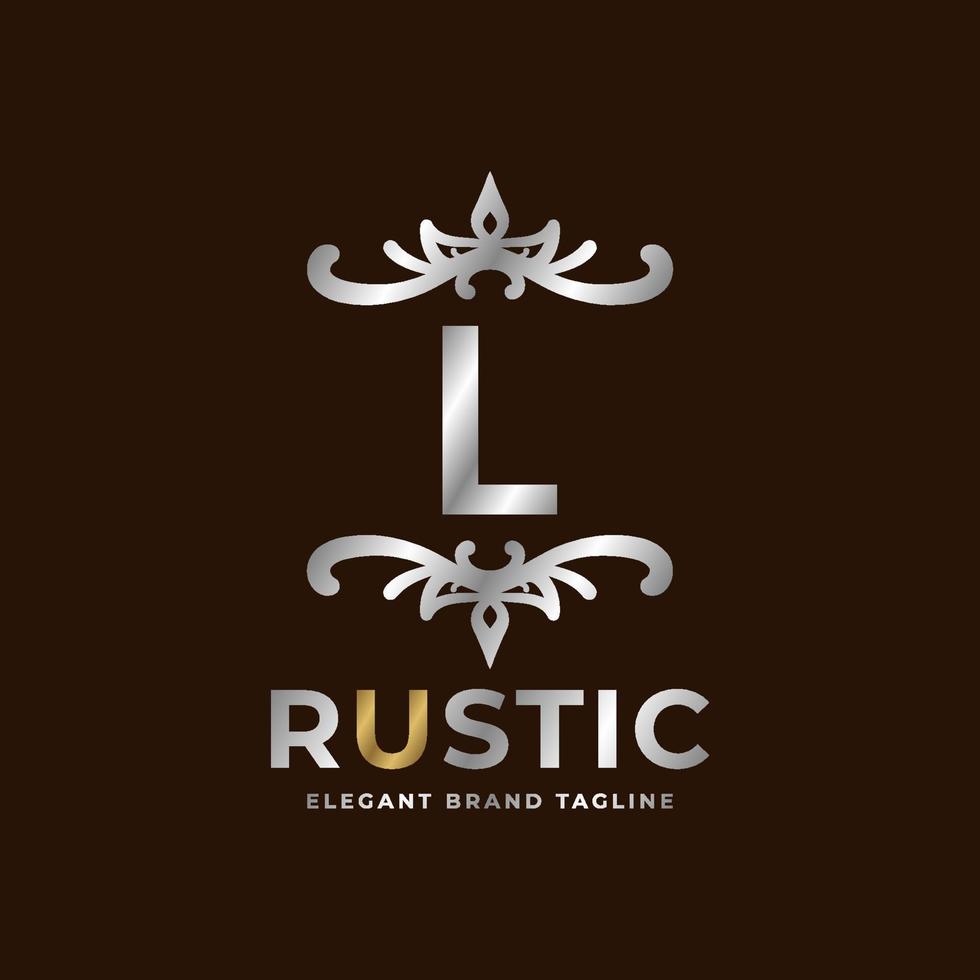 letra l diseño de plantilla de logotipo de vector rústico para moda, boda, spa, salón, hotel, restaurante, cuidado de la belleza