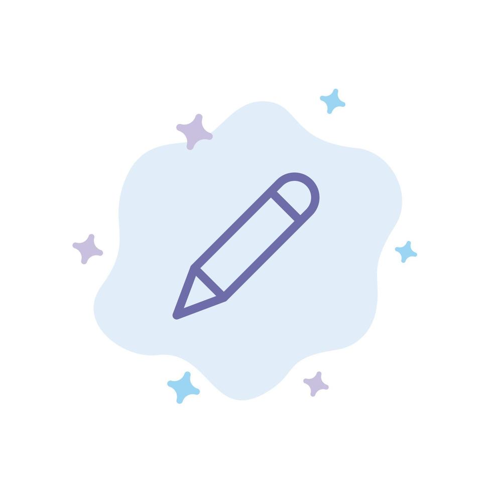 Pencil Study School Write Blue Icon on Abstract Cloud Background vector
