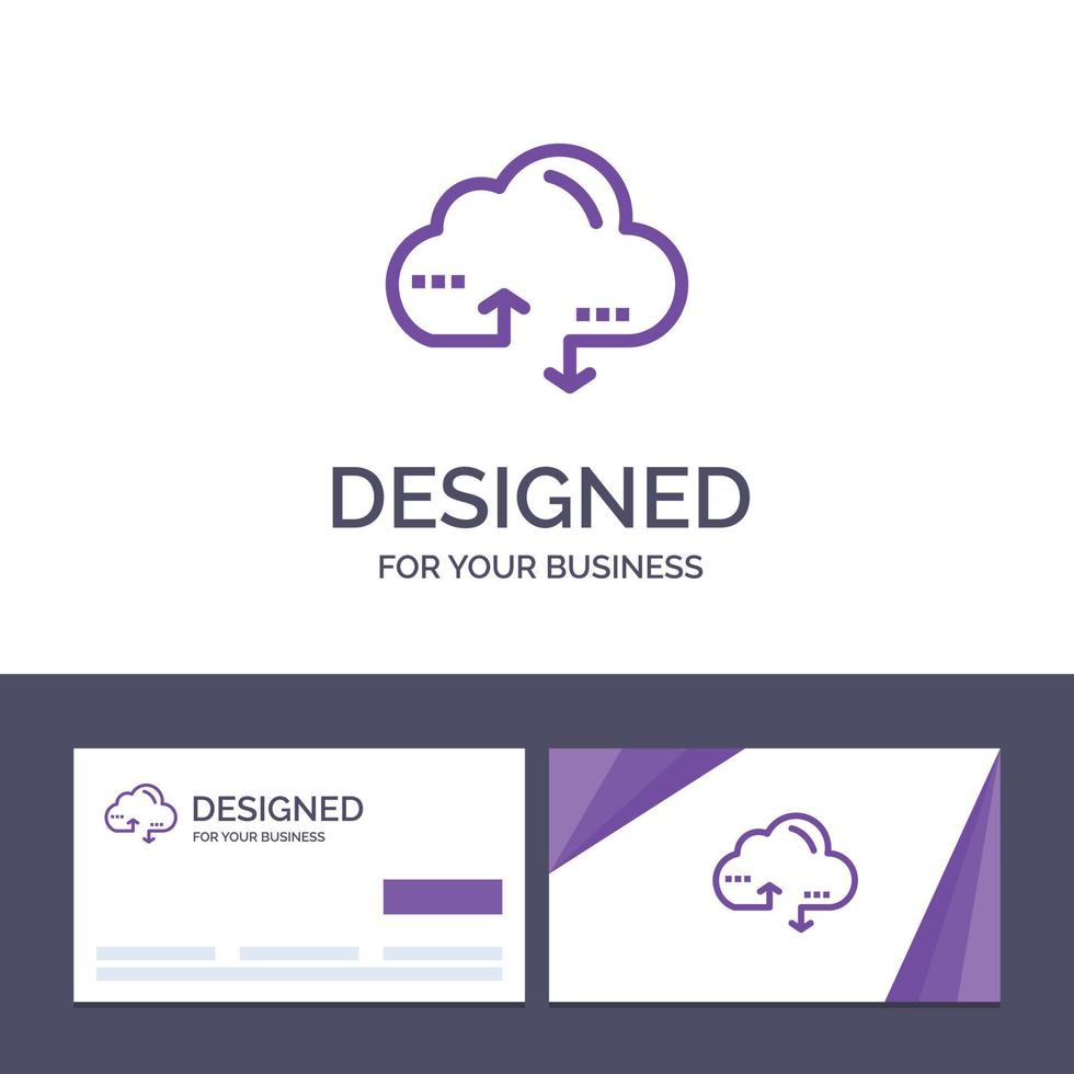 Creative Business Card and Logo template Cloud Computing Link Data Vector Illustration