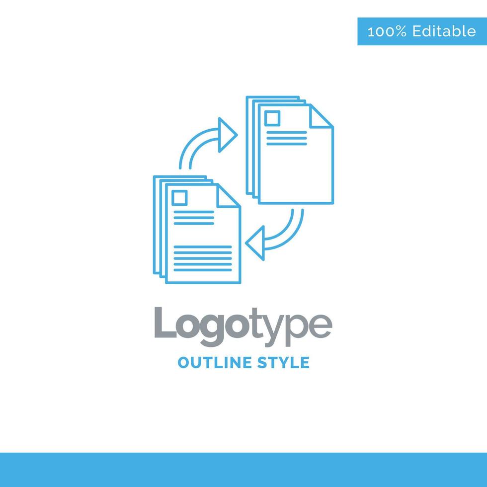 Blue Logo design for sharing. share. file. document vector