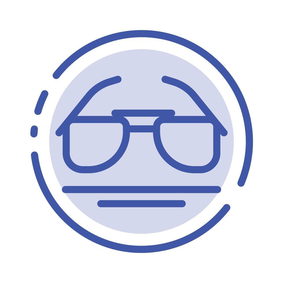 Glasses Eye View Spring Blue Dotted Line Line Icon vector